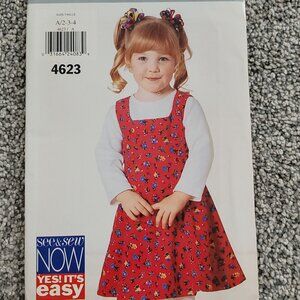 Butterick Girls Dress Pattern #4623  New Uncut   Size  2 to  3-4
